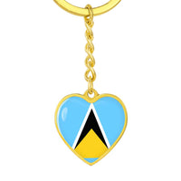 Thumbnail for St. Lucia Flag Heart Keychain