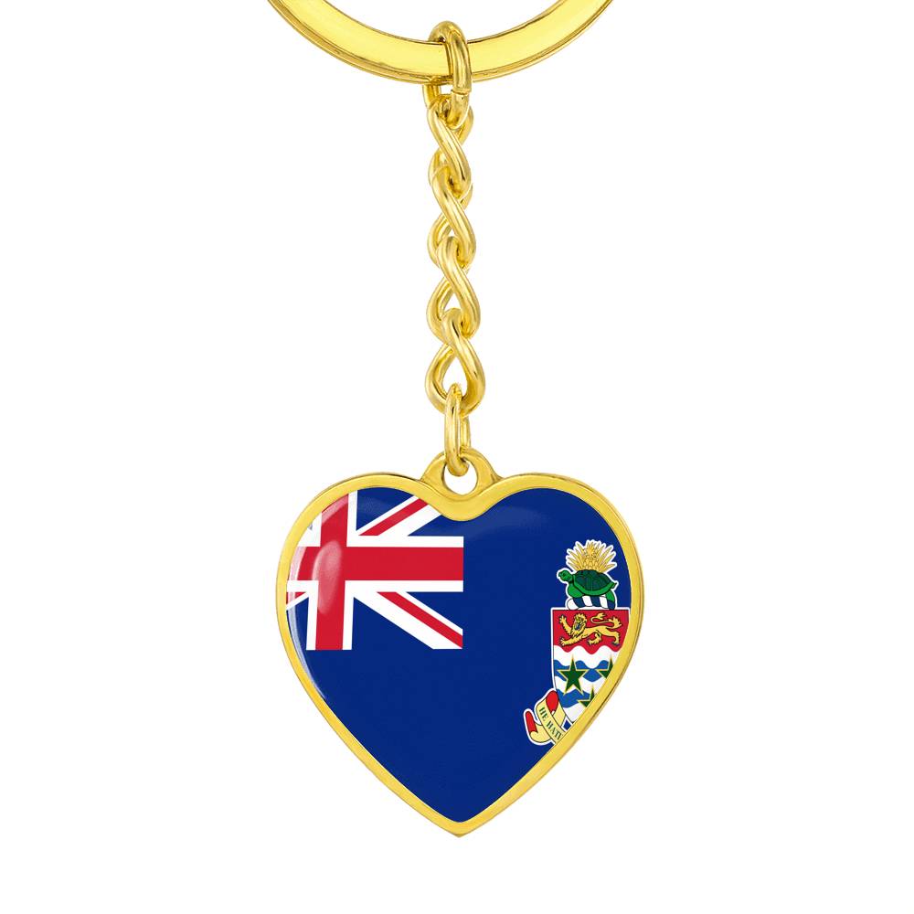 Cayman Islands Flag Heart Keychain