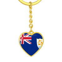 Thumbnail for Anguilla Flag Heart Keychain