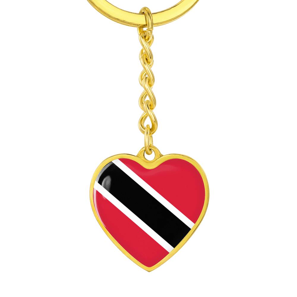 Trinidad and Tobago Flag Heart Keychain