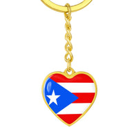 Thumbnail for Puerto Rico Flag Heart Keychain