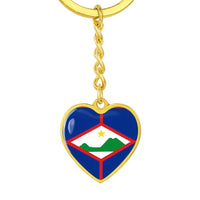 Thumbnail for Sint Eustatious Flag Heart Keychain