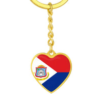Thumbnail for St. Eustatious Flag Heart Keychain