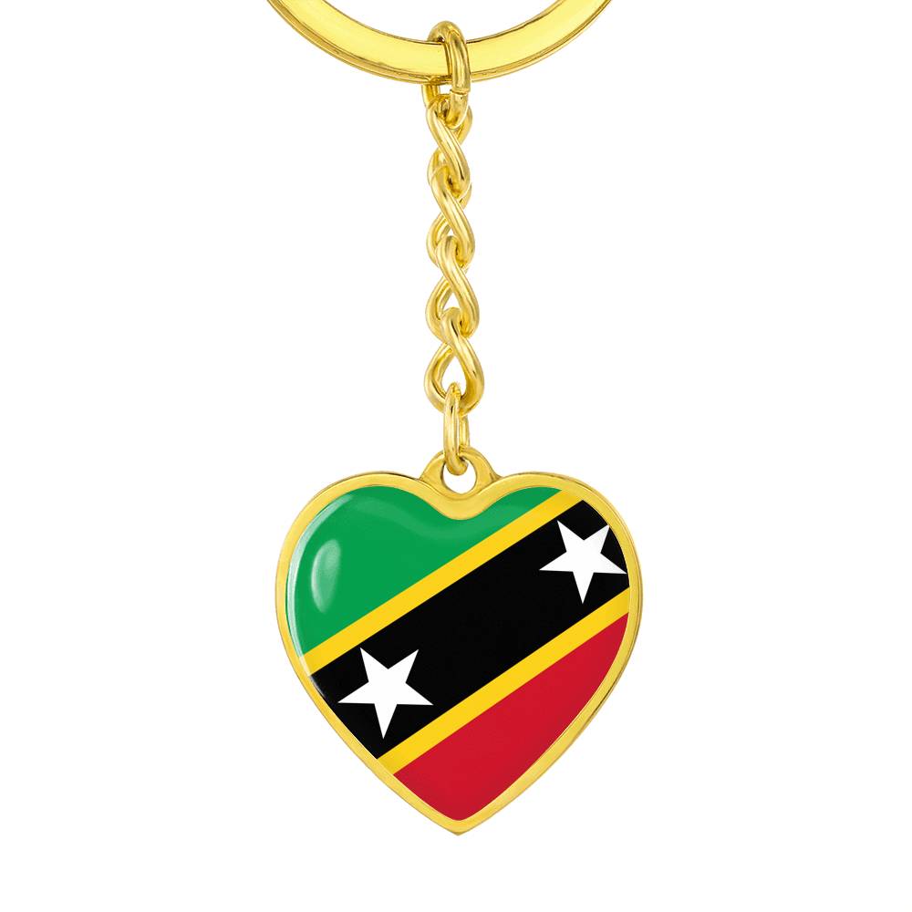 St. Kitts and Nevis Heart Keychain