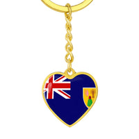 Thumbnail for Turks and Caicos Flag Heart Keychain
