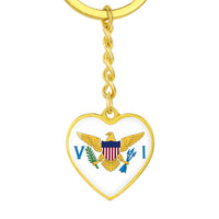 Thumbnail for United States Virgin Islands Flag Heart Keychain