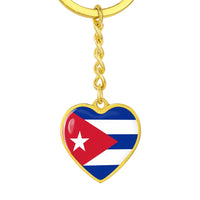 Thumbnail for Cuba Flag Heart Keychain