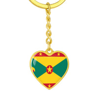 Thumbnail for Grenada Flag Heart Keychain