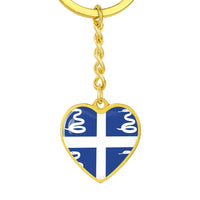 Thumbnail for Martinique Flag Heart Keychain