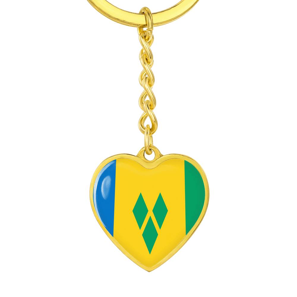 St. Vincent and the Grenadines Heart Keychain