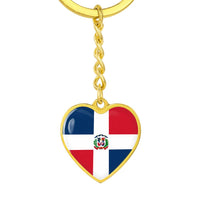 Thumbnail for Dominican Republic Flag Heart Keychain