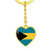 Thumbnail for Bahamas Flag Heart Keychain