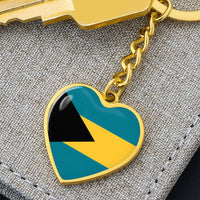 Thumbnail for Bahamas Flag Heart Keychain
