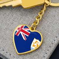 Thumbnail for Anguilla Flag Heart Keychain