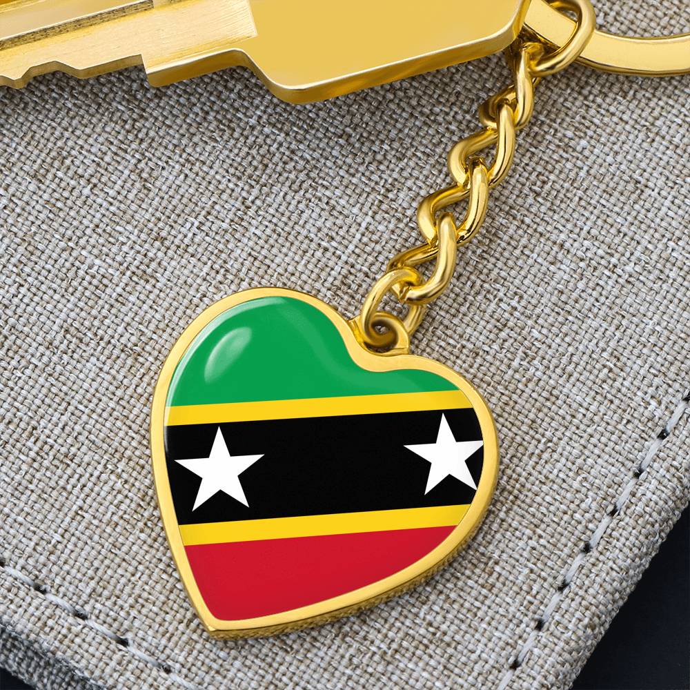 St. Kitts and Nevis Heart Keychain