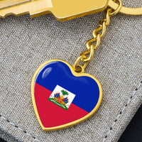 Thumbnail for Haiti Flag Heart Keychain