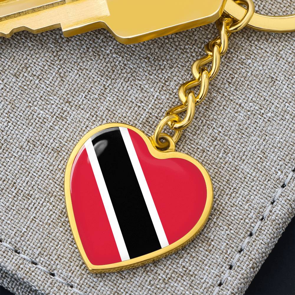 Trinidad and Tobago Flag Heart Keychain