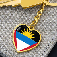 Thumbnail for Antigua & Barbuda Flag Heart Keychain