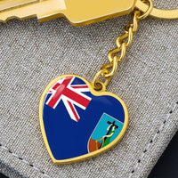 Thumbnail for Montserrat Flag Heart Keychain