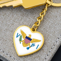 Thumbnail for United States Virgin Islands Flag Heart Keychain