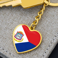 Thumbnail for St. Eustatious Flag Heart Keychain