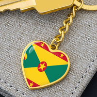 Thumbnail for Grenada Flag Heart Keychain