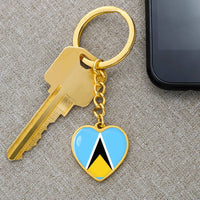 Thumbnail for St. Lucia Flag Heart Keychain