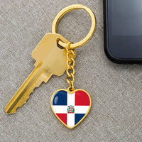 Thumbnail for Dominican Republic Flag Heart Keychain