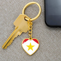 Thumbnail for Saba Flag Heart Keychain