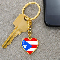 Thumbnail for Puerto Rico Flag Heart Keychain