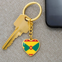 Thumbnail for Grenada Flag Heart Keychain