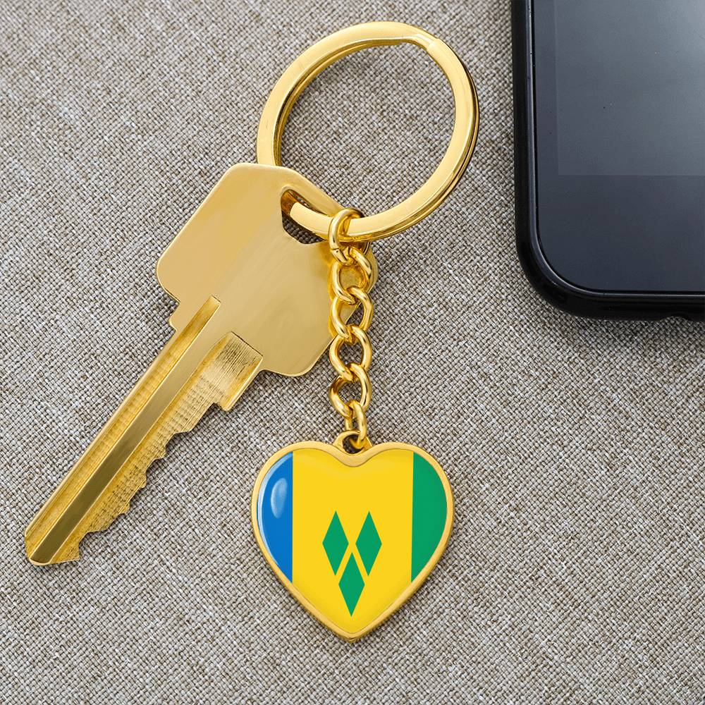 St. Vincent and the Grenadines Heart Keychain