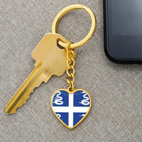 Thumbnail for Martinique Flag Heart Keychain