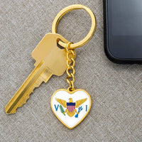 Thumbnail for United States Virgin Islands Flag Heart Keychain