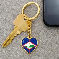 Thumbnail for Sint Eustatious Flag Heart Keychain