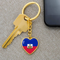 Thumbnail for Haiti Flag Heart Keychain