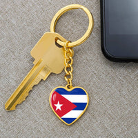 Thumbnail for Cuba Flag Heart Keychain