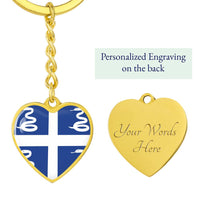 Thumbnail for Martinique Flag Heart Keychain