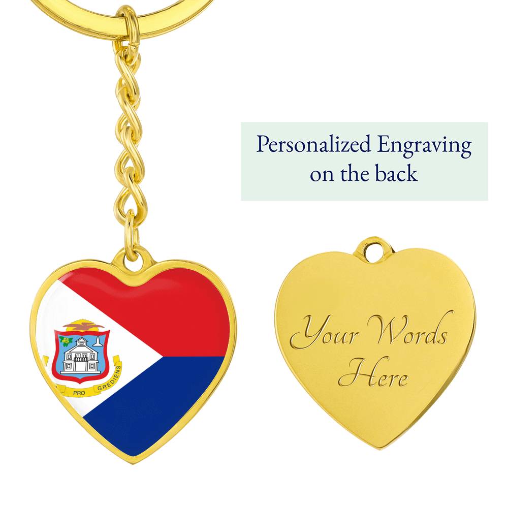 St. Eustatious Flag Heart Keychain