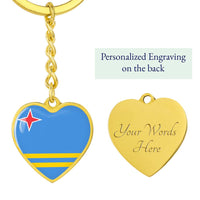 Thumbnail for Aruba Flag Heart Keychain