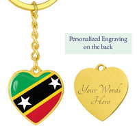 Thumbnail for St. Kitts and Nevis Heart Keychain