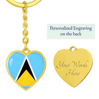 Thumbnail for St. Lucia Flag Heart Keychain