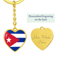 Thumbnail for Cuba Flag Heart Keychain