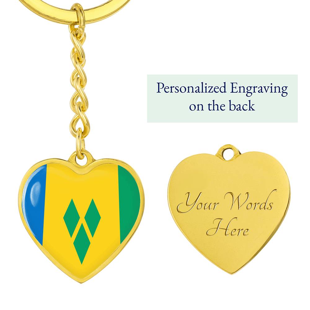 St. Vincent and the Grenadines Heart Keychain
