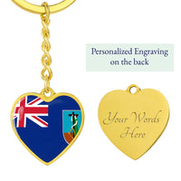 Thumbnail for Montserrat Flag Heart Keychain