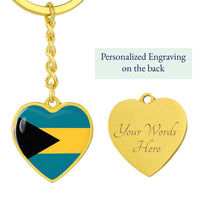 Thumbnail for Bahamas Flag Heart Keychain