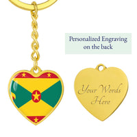 Thumbnail for Grenada Flag Heart Keychain