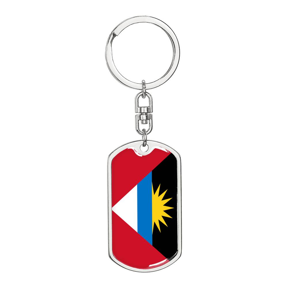 Antigua and Barbuda Flag DogTag KeyChain