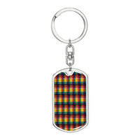 Thumbnail for Virgin Islands Madras Dog Tag with Swivel Keychain