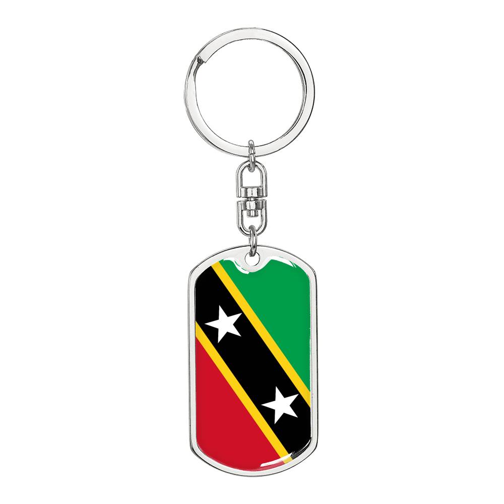 St Kitts and Nevis Flag DogTag KeyChain
